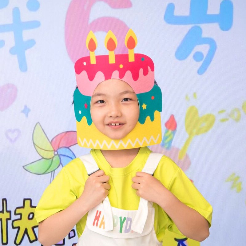 Cake hat funny selfie props decorated mask Birthday cake hat party