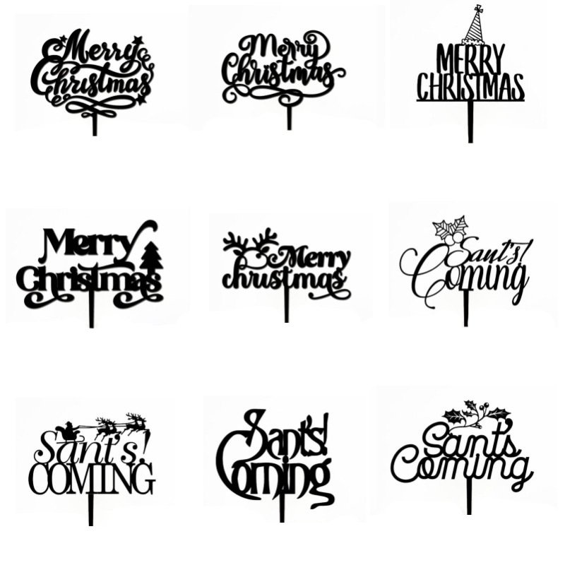 New Arrival Custom Acrylic Merry Christmas Cake Toppers Assorted Colors & Sizes for Creative Cake Decorating Supplies