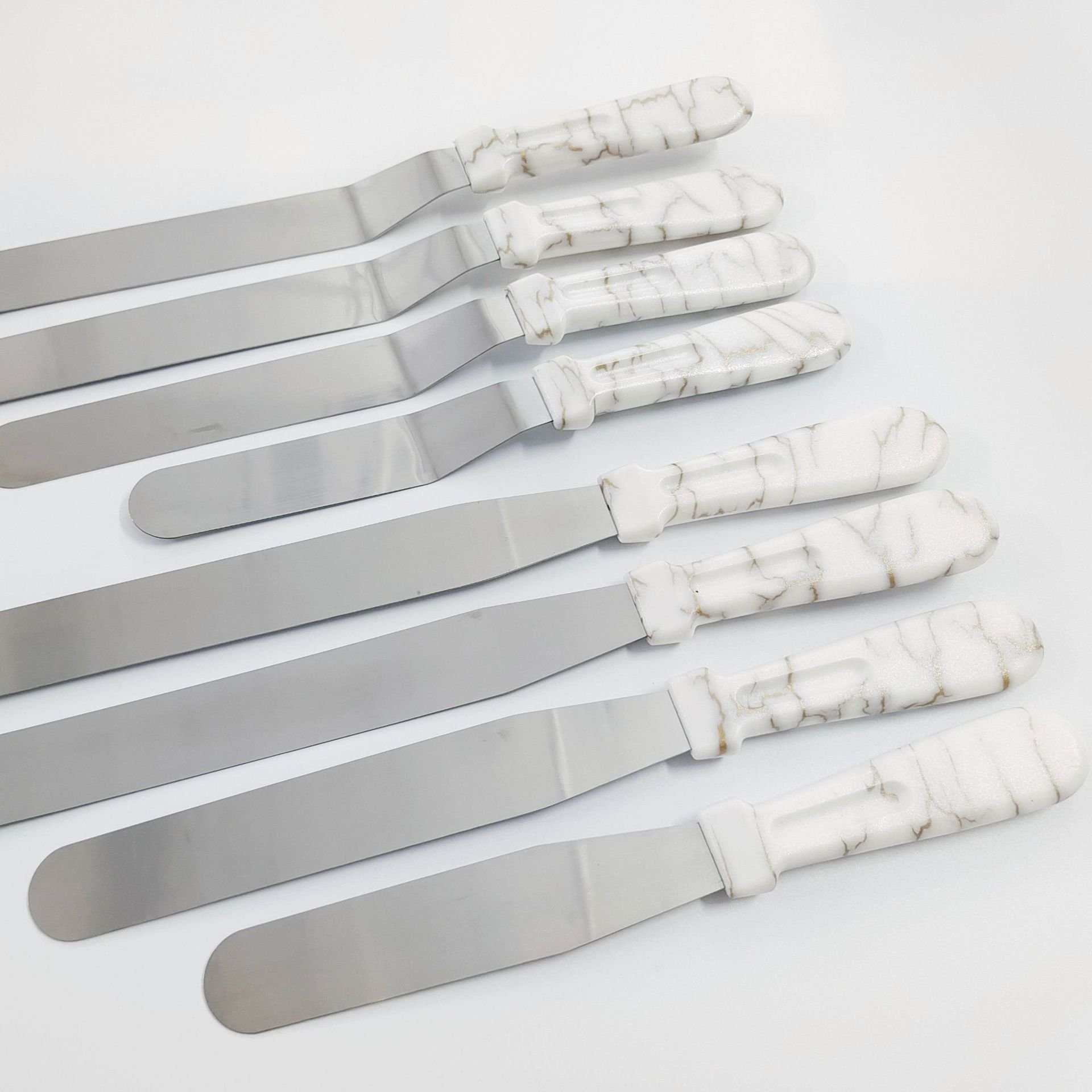 New Cake Decorating Tools Gold Angled Mini Stainless Steel Icing Spatula Cake Knife Set 6/8/10/12 Inches Baking Tool