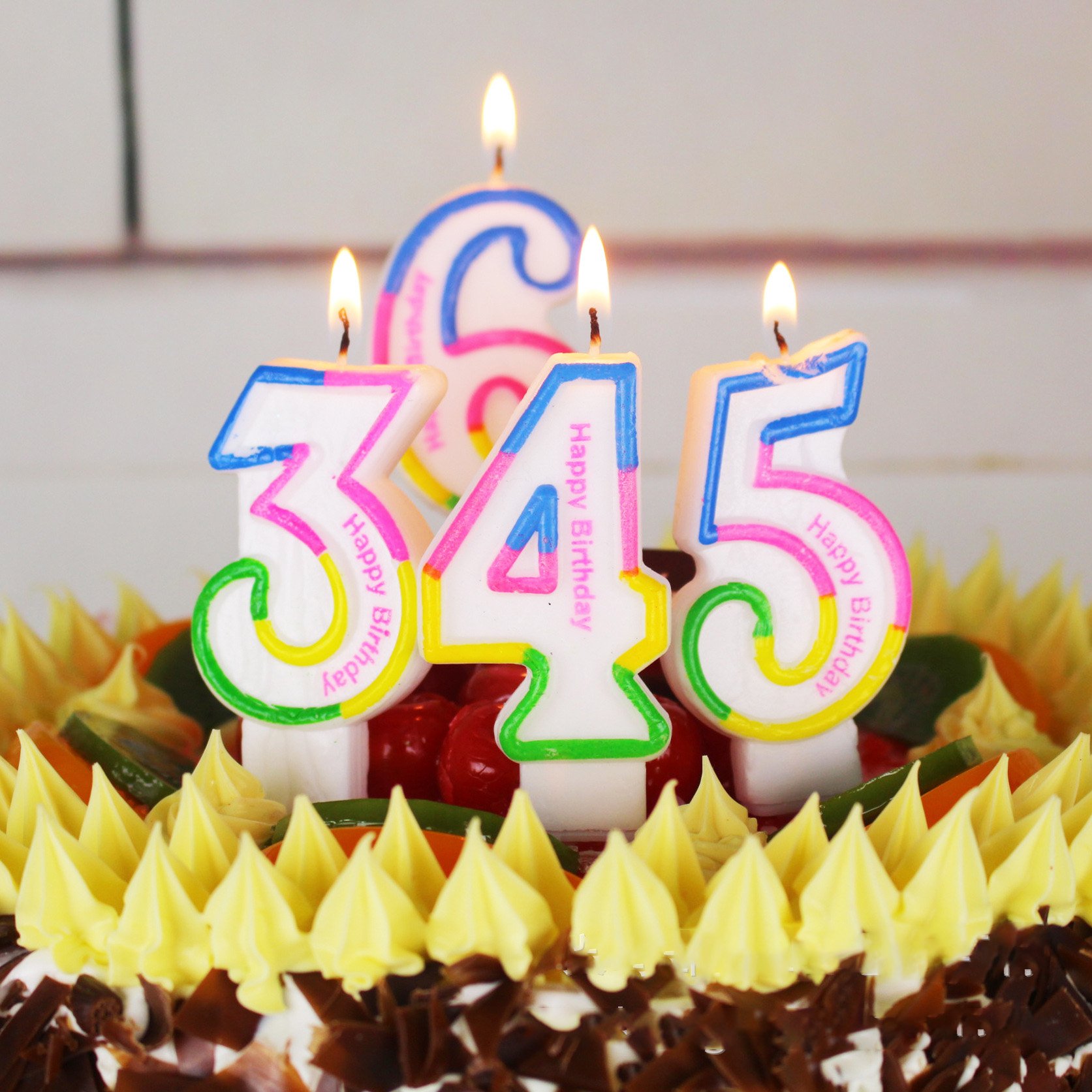 Colorful birthday number candle cake decoration birthday party supplies paraffin wax lucky candles