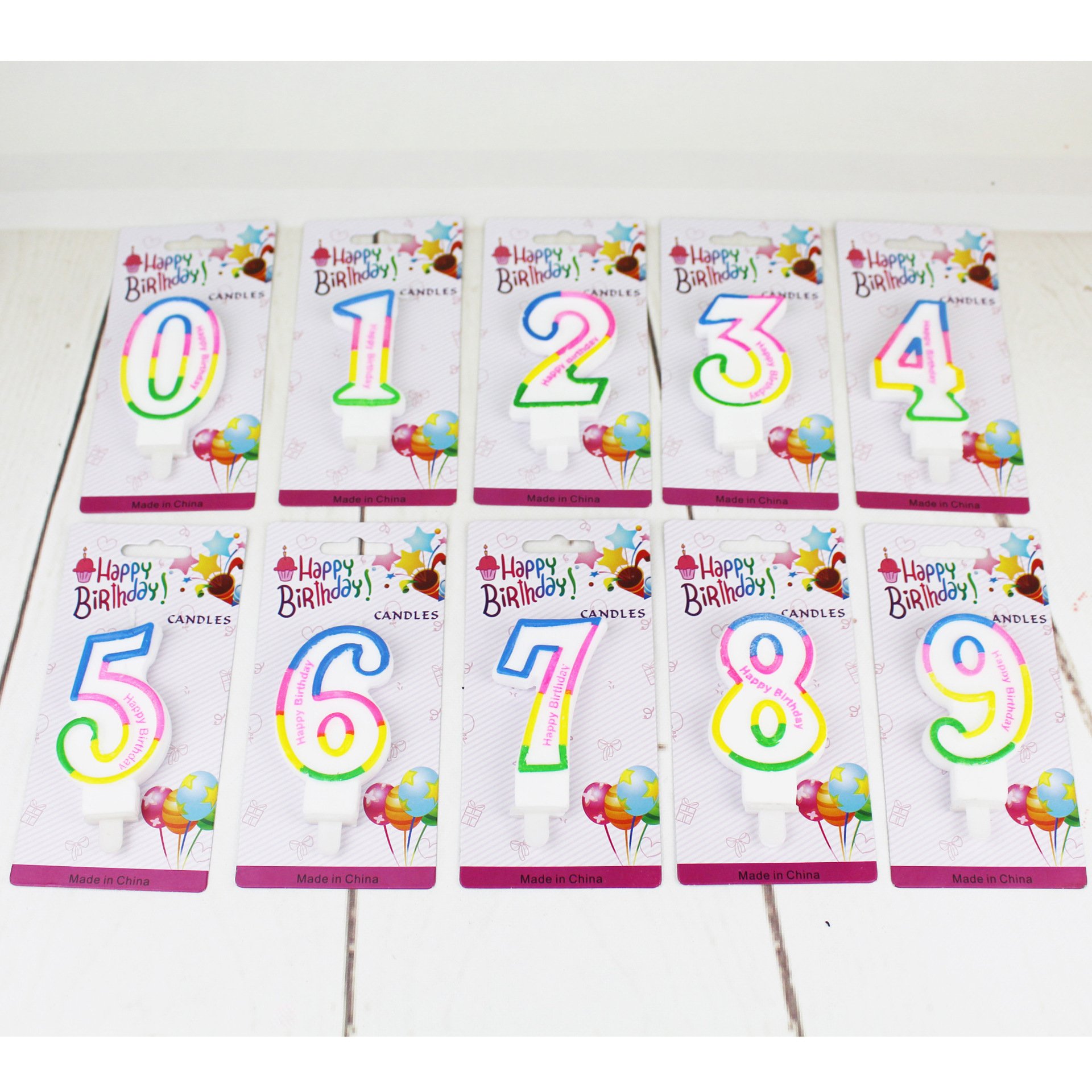 Colorful birthday number candle cake decoration birthday party supplies paraffin wax lucky candles