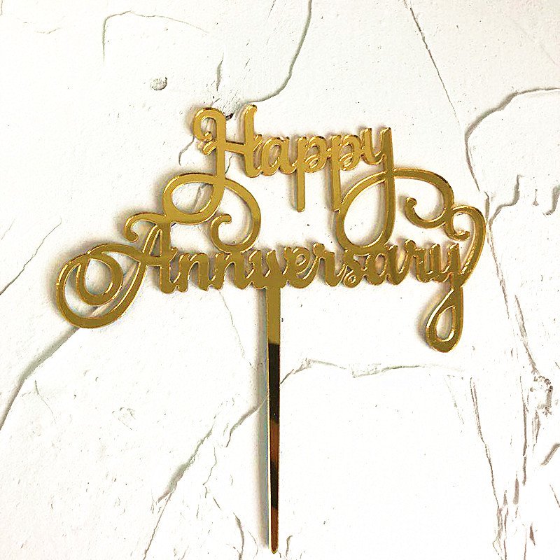 Happy Anniversary Acrylic New Design Cake Toppers for Wedding Cake Decorating Supplies