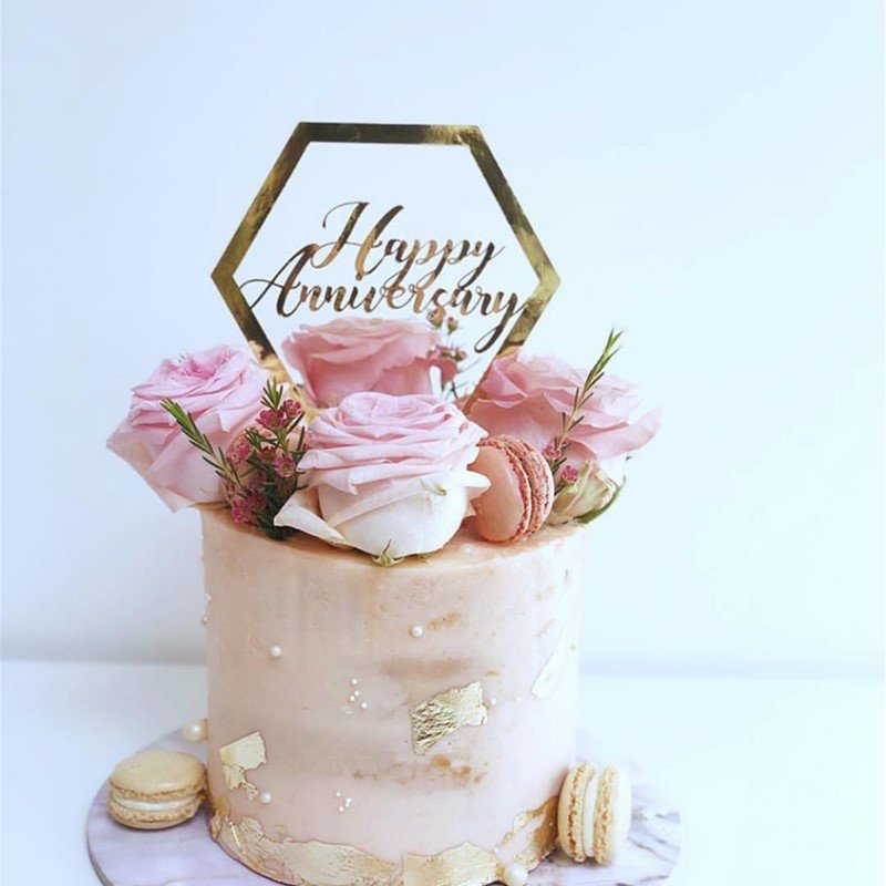 Happy Anniversary Acrylic New Design Cake Toppers for Wedding Cake Decorating Supplies