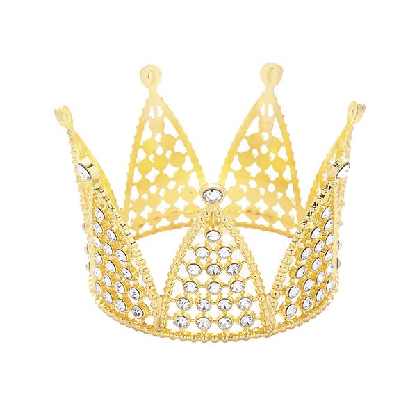 Wholesale wedding party decorations crowns girl's pary gift cake decoration mini crowns set gold metal crown cake accessories