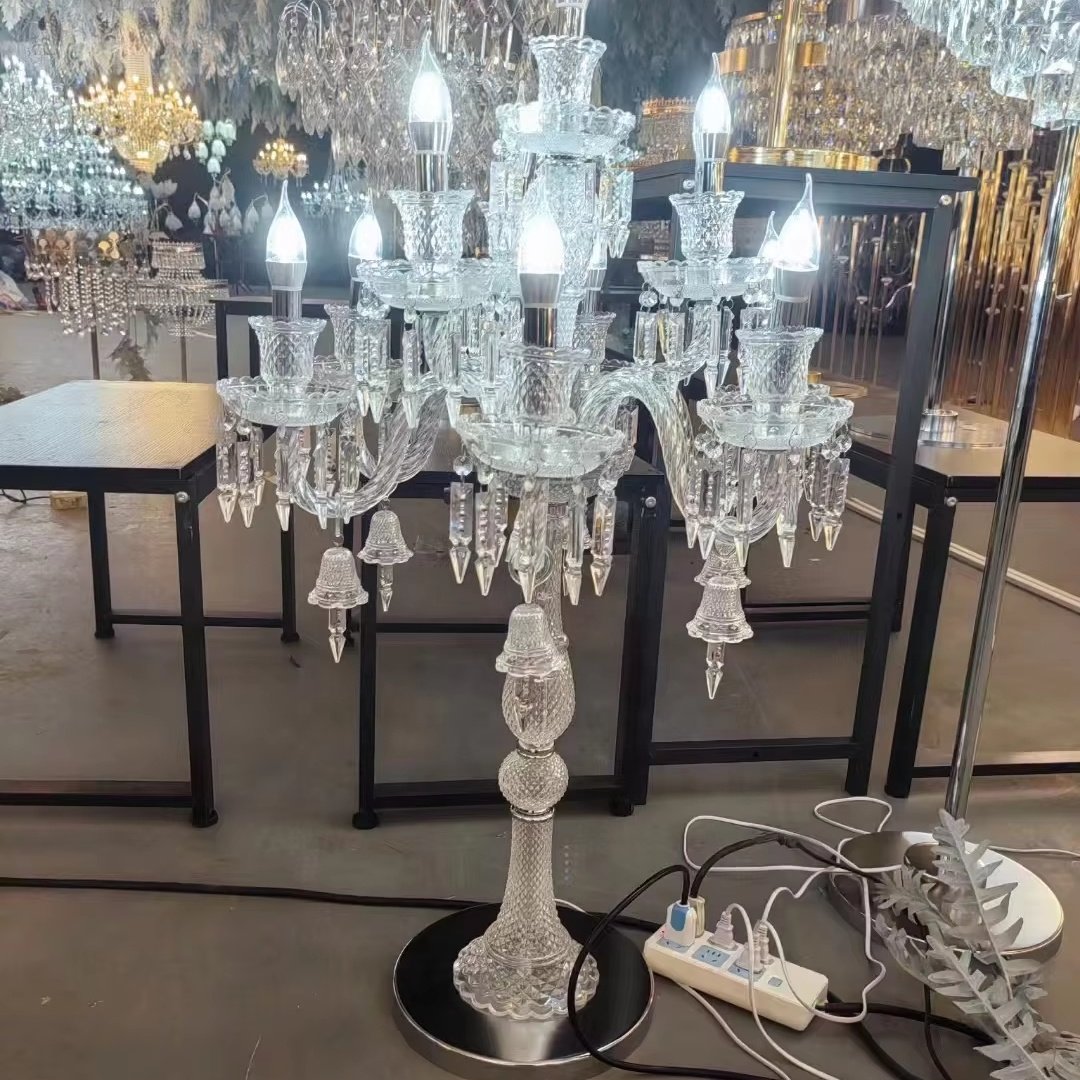 Wedding Tall Crystal Glass Table Flower Stand Centerpiece For Party Event Decoration