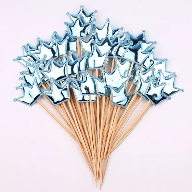 customized cake topper glitter reflective love crown decoration dessert baking supplies cake decorating cake topper stick