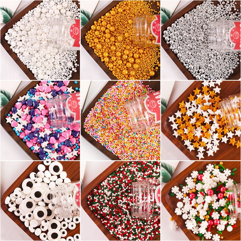 New hot selling creative decoration gadgets for wedding babyshower birthday party eyes sugar white colorful candy cake sprinkle