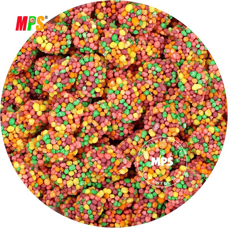 Newest Halal Sour Flavour Gummy Clusters Bulk Supplies of Fruit Taste Soft Chewy Drop-Shaped Sour Candy