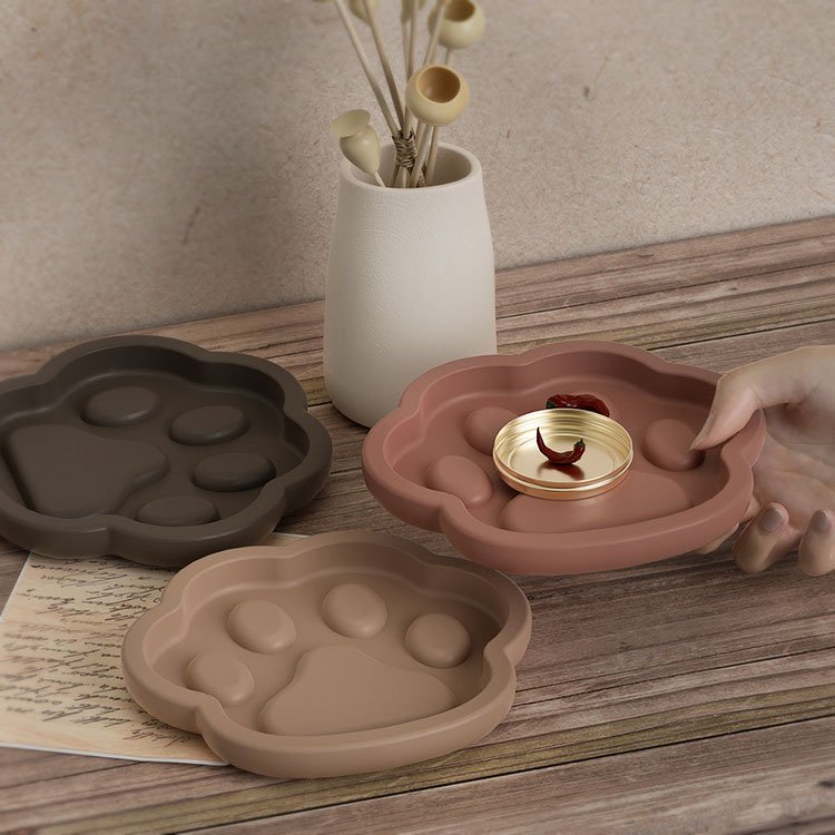 DIY Cat Claw Tray Coaster Silicone Mold Ashtray Plaster Resin Concrete Cement Mould Handicrafts Jewelry Storage Plate Home Decor