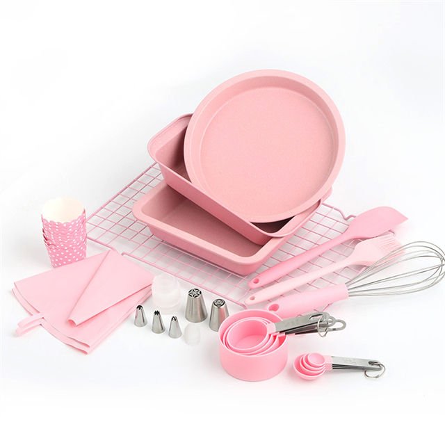 Customized Kitchen Bakeware 25PCS Silicone Spatula Brush Cake Pan Tray Mold Set Non Stick Nozzle Cake Beginner Baking Tool Set