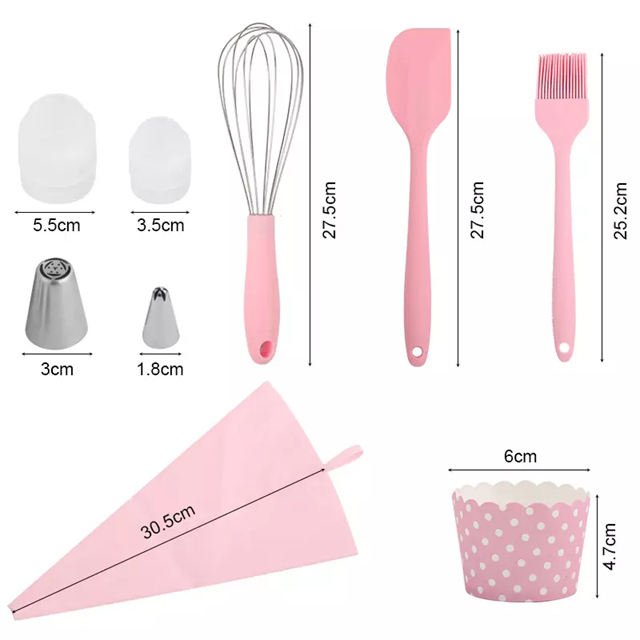 Customized Kitchen Bakeware 25PCS Silicone Spatula Brush Cake Pan Tray Mold Set Non Stick Nozzle Cake Beginner Baking Tool Set