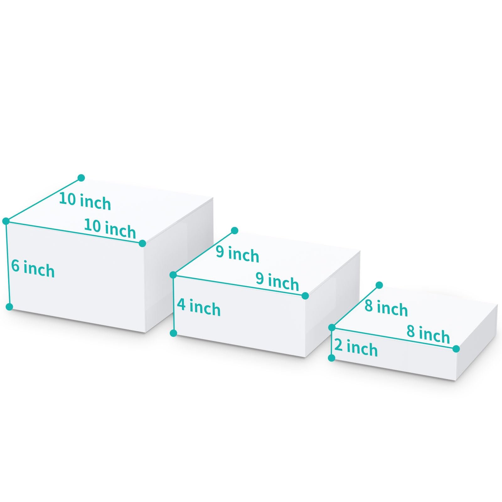 Factory wholesale 3Pcs Buffet Risers Food Risers for Buffet Table Display Stand Shelf Acrylic Cake Tray for wedding decoration