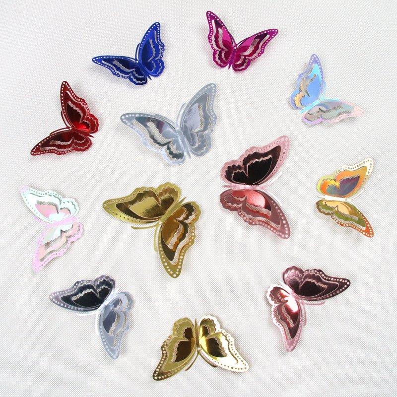Hollow butterfly cake topper 3D hollow wall poster paper cake topper decoration for wedding event cake decorating supplies