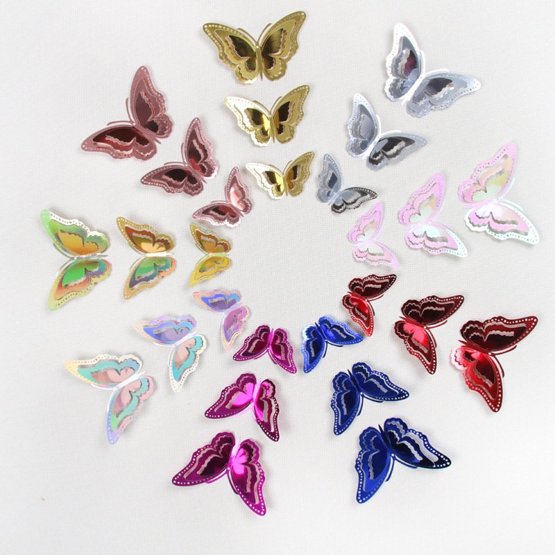 Hollow butterfly cake topper 3D hollow wall poster paper cake topper decoration for wedding event cake decorating supplies