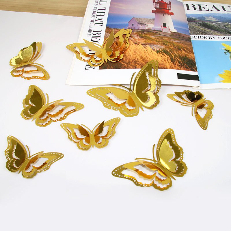 Hollow butterfly cake topper 3D hollow wall poster paper cake topper decoration for wedding event cake decorating supplies