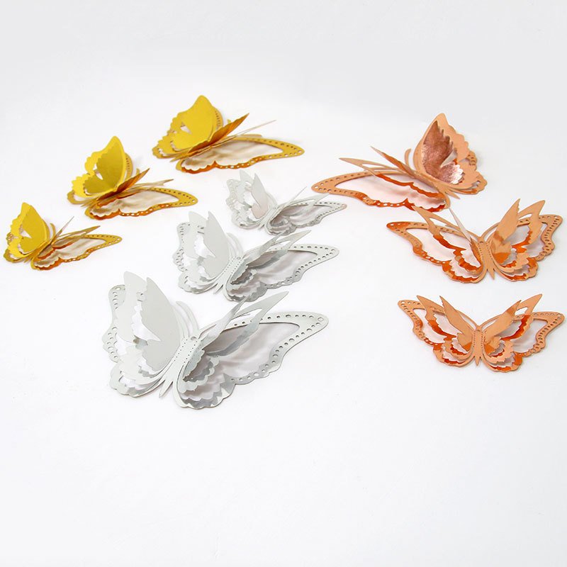 Hollow butterfly cake topper 3D hollow wall poster paper cake topper decoration for wedding event cake decorating supplies