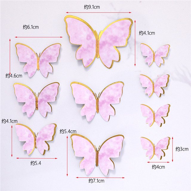Hot Selling Butterfly Cake Insert Party Supplies Acrylic Wedding Valentines Happy Birthday Decoration Cake Topper