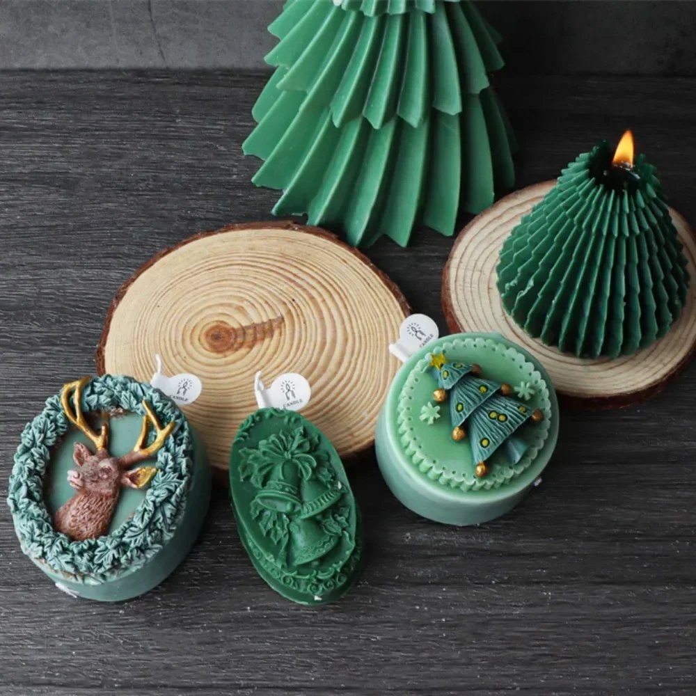 Christmas Candle Moulds Santa Snowman Silicone Molds for Candles Plant Animal Clothe Moldes De Silicona Para Velas Candle Mould