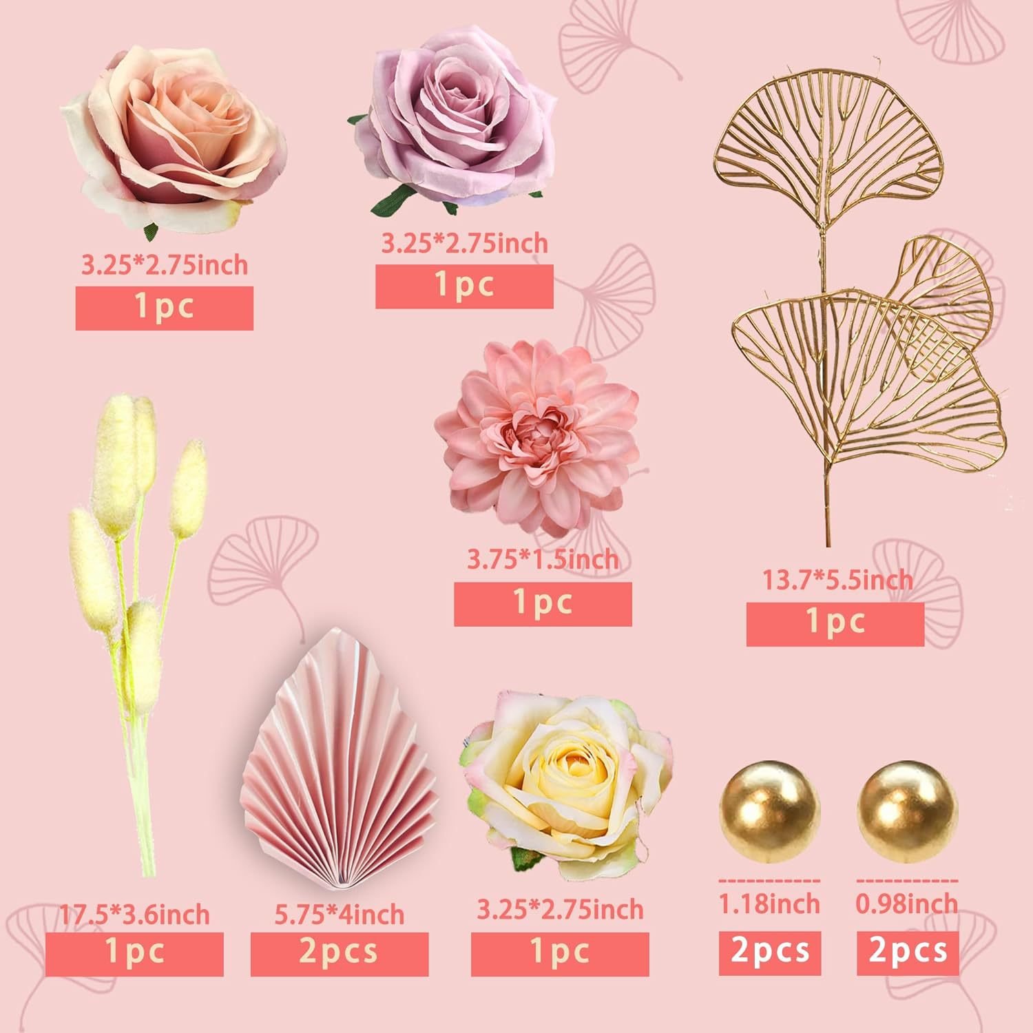 Bohemian flower palm leaf cake decoration INS style cake plugin wedding baby birthday party supplies