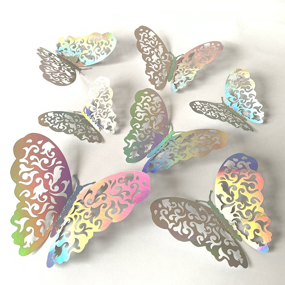 Premium Quality 3D 12pcs/bag Butterflies for Cake Accessories Wedding Happy Birthday Party Home Decorations Dessert Wall Sticks