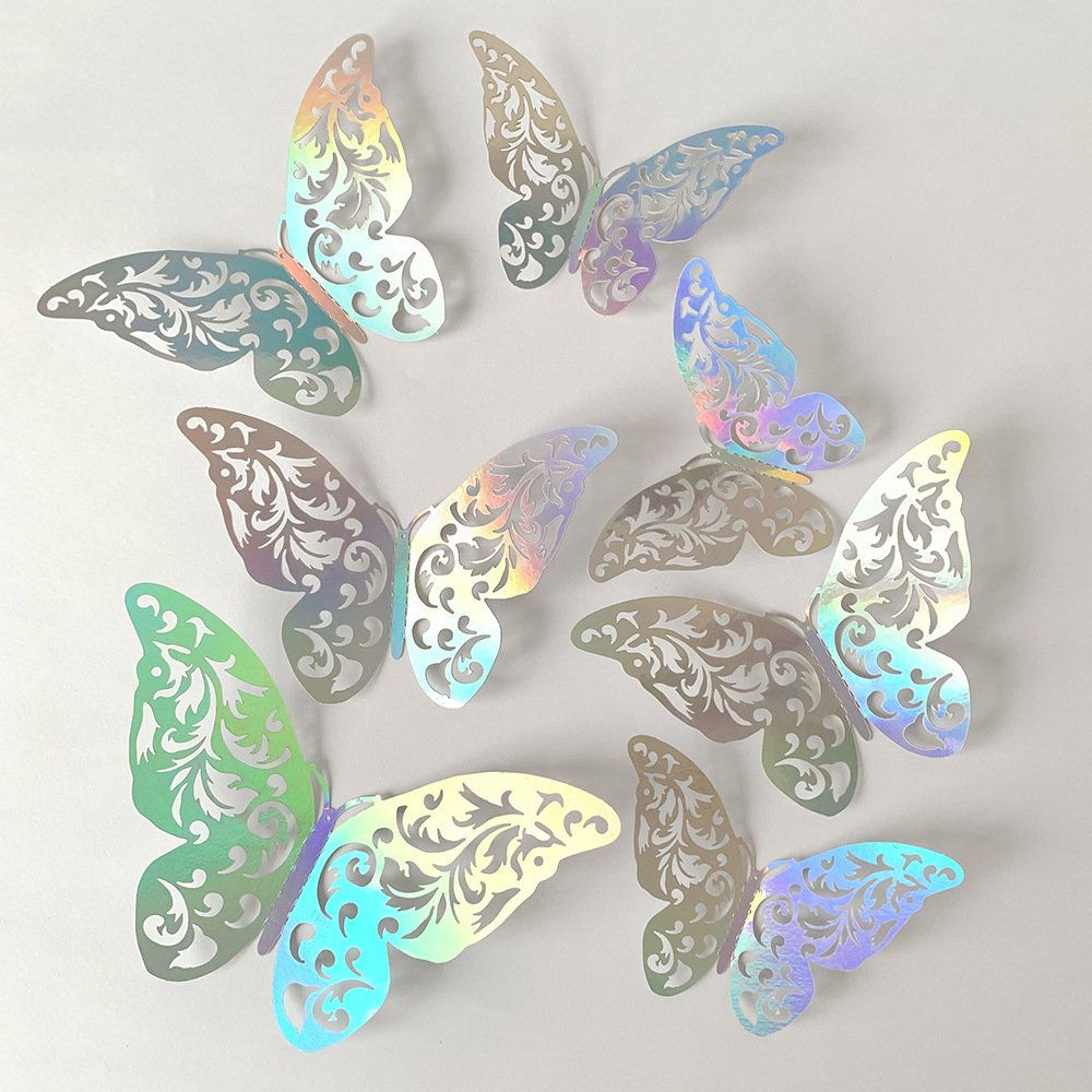 Premium Quality 3D 12pcs/bag Butterflies for Cake Accessories Wedding Happy Birthday Party Home Decorations Dessert Wall Sticks