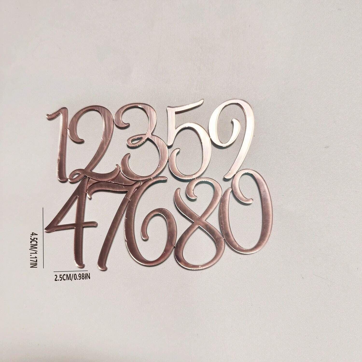Acrylic Gold Number Cake Topper DIY Personalized Cake Decoration Toppers for Birthday Wedding Decor