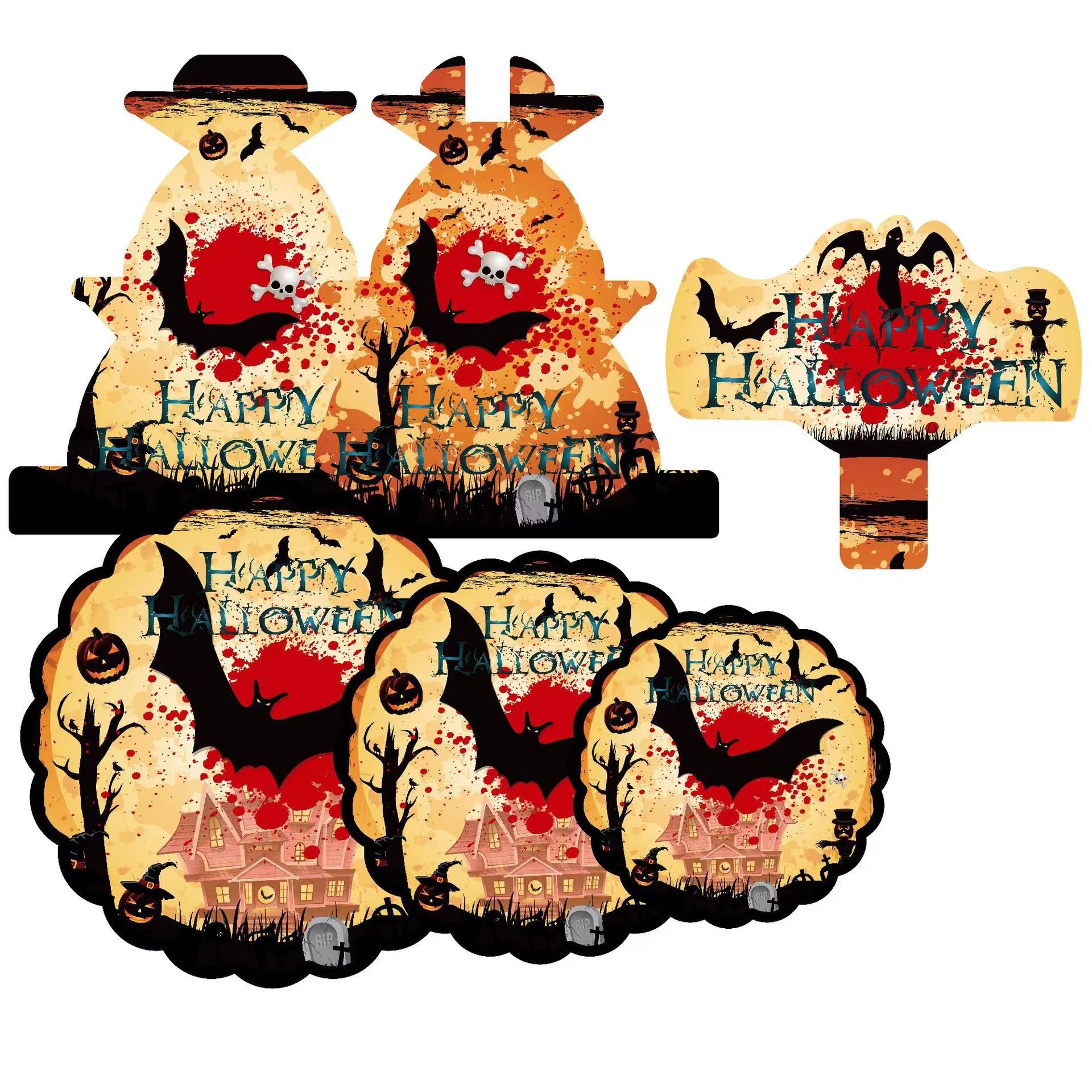 Halloween Party Supplies 3 Tier Cake Display Stand Birthday Party Wedding Cake Stand Bat Figure Tray Decoration