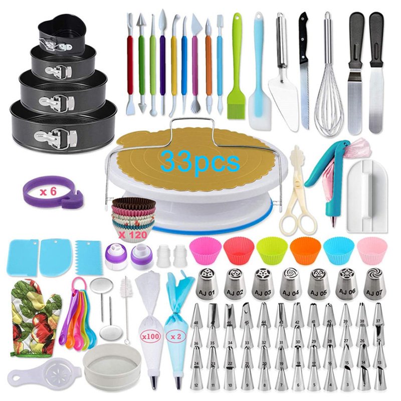 All-In-1 Cake Decorating Supplies tool Kit 236pcs cake baking decorating accessories tool set with Storage Box