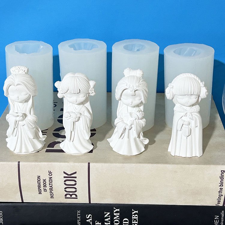 Four Ancient Beauties Cartoon Candles Silicone Mold DIY Creative Aromatherapy Home Decor Desktop Ornaments Handicrafts Keychains