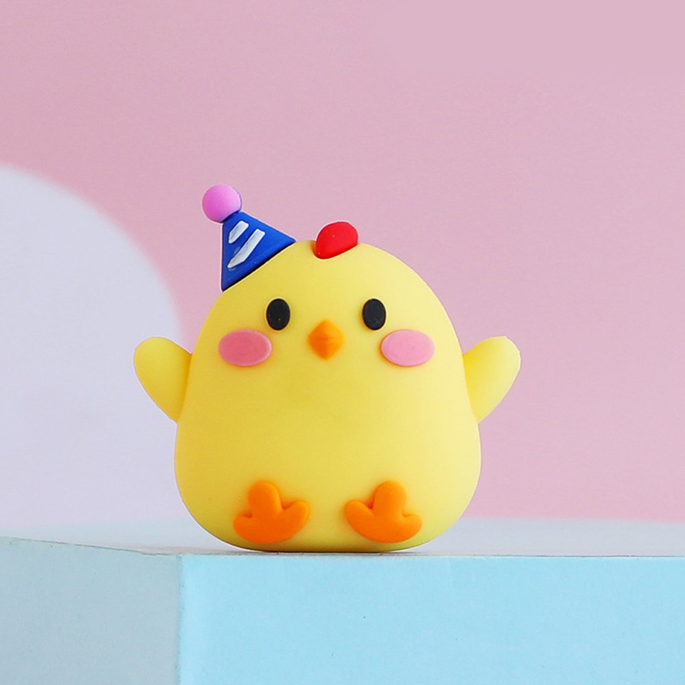 3D Cartoon Animal Soft Glue Cake Topper Decor Lion Bunny Happy Birthday Party Cupcake Cakes Decoration Toppers for Kids Party