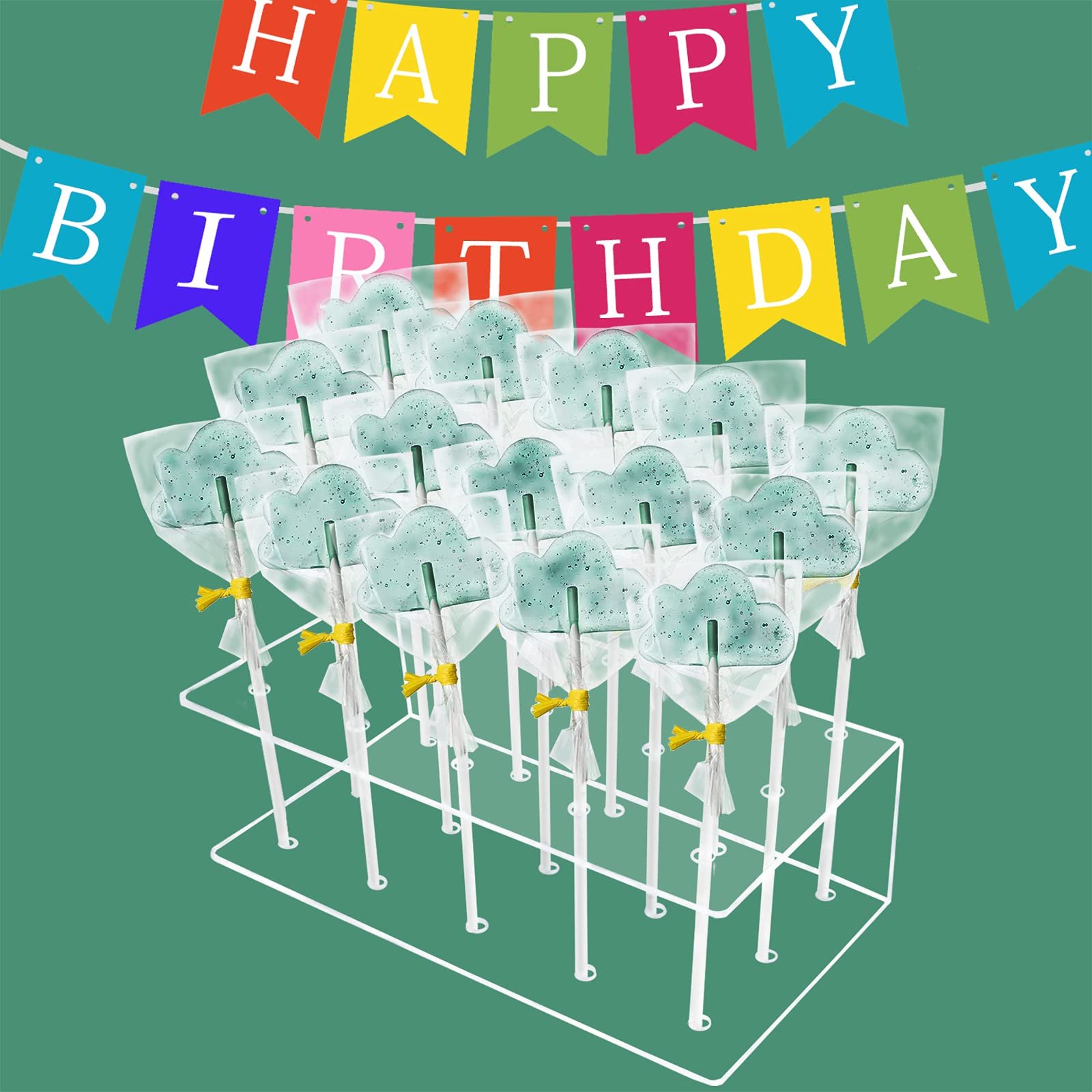 Factory wholesale 2 Packs with Lollipop Sticks, Treat Bags and Twist Ties Acrylic Cake Pop Stand Display Holder for home kitchen