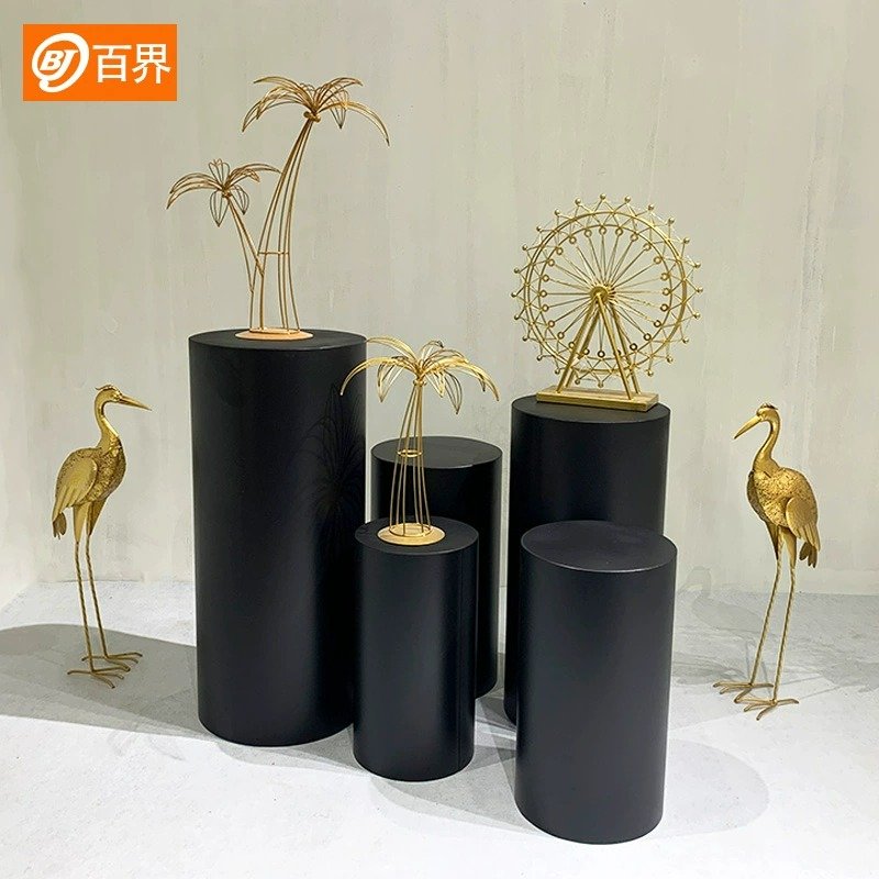 2024 Wedding Decoration supplies white cylindrical dessert table props cylinder pedestal stand set for dessert table
