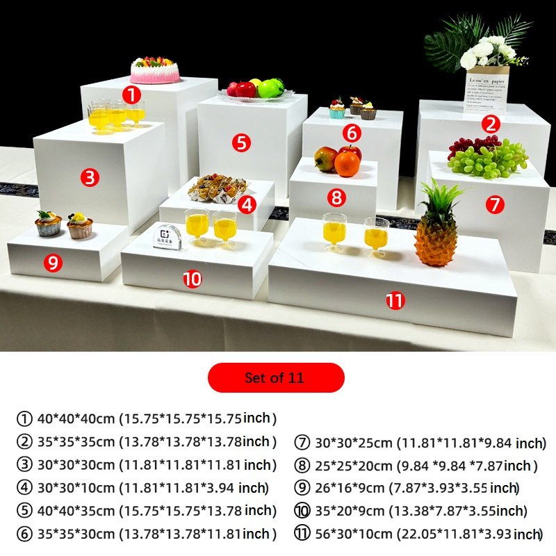 Gaojian Acrylic Buffet Food Risers Display Stand for Party Catering Jewelry Cube Boxes Nesting Risers with Hollow Bottoms