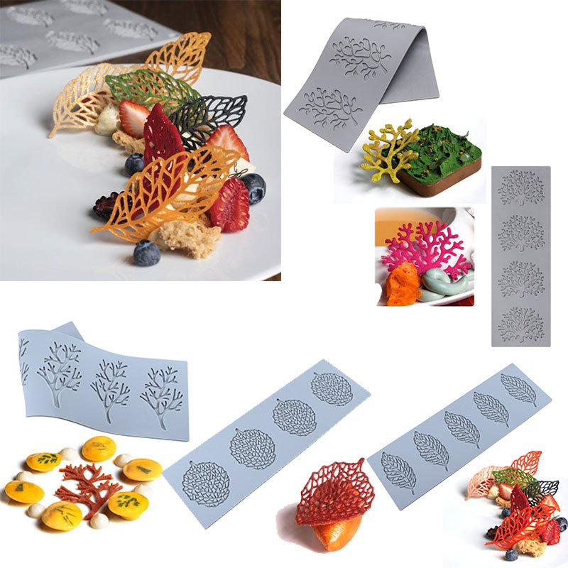 Early Riser Silicone Lace Mat Leaf Coral Twig Shape Baking Supplies Chocolate Mould Cake Decoration Fondant Mold