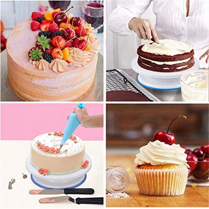 120 PCS Cake turntable set with Round Cake Pans Decorating Supplies Kit Baking Pastry Tools Baking Accessories