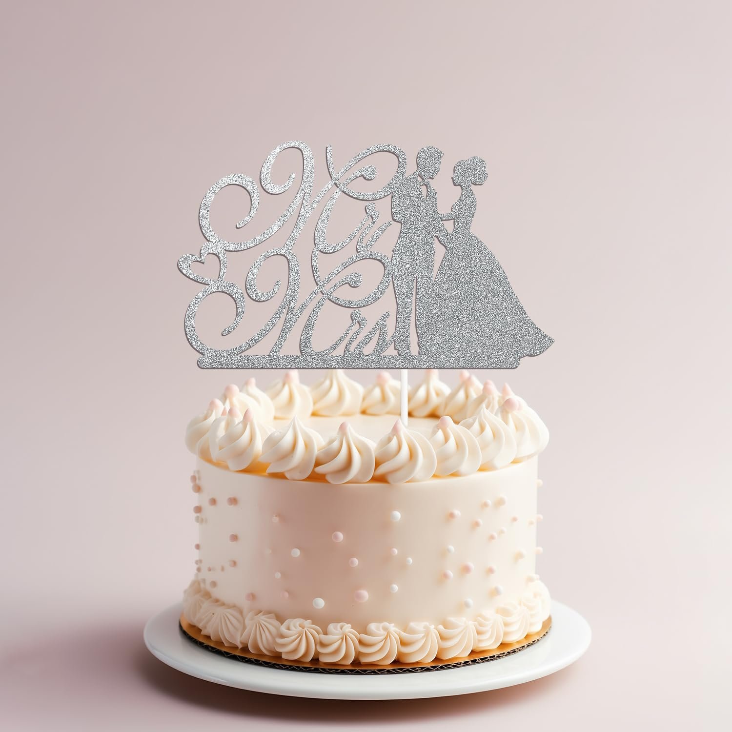 Bride and Groom Sign Mr and Mrs Cake Topper for Wedding Engagement Cake Topper Decorations