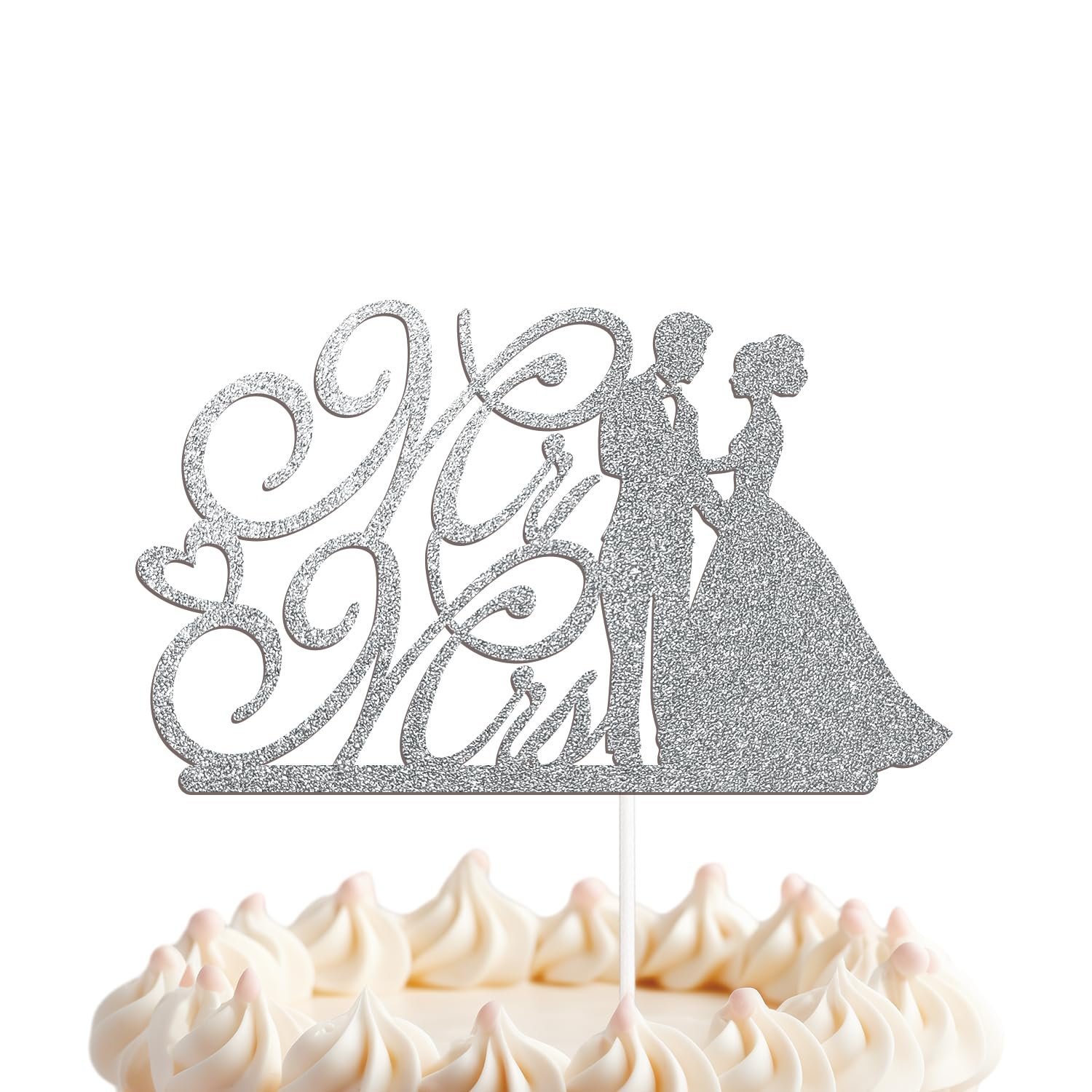Bride and Groom Sign Mr and Mrs Cake Topper for Wedding Engagement Cake Topper Decorations