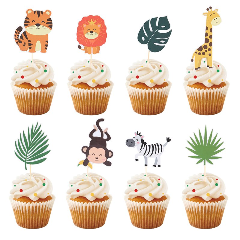 Hot Selling 12PCS Cartoon Farm Animals Theme Birthday Cake Cake Topper Decoration for Girls