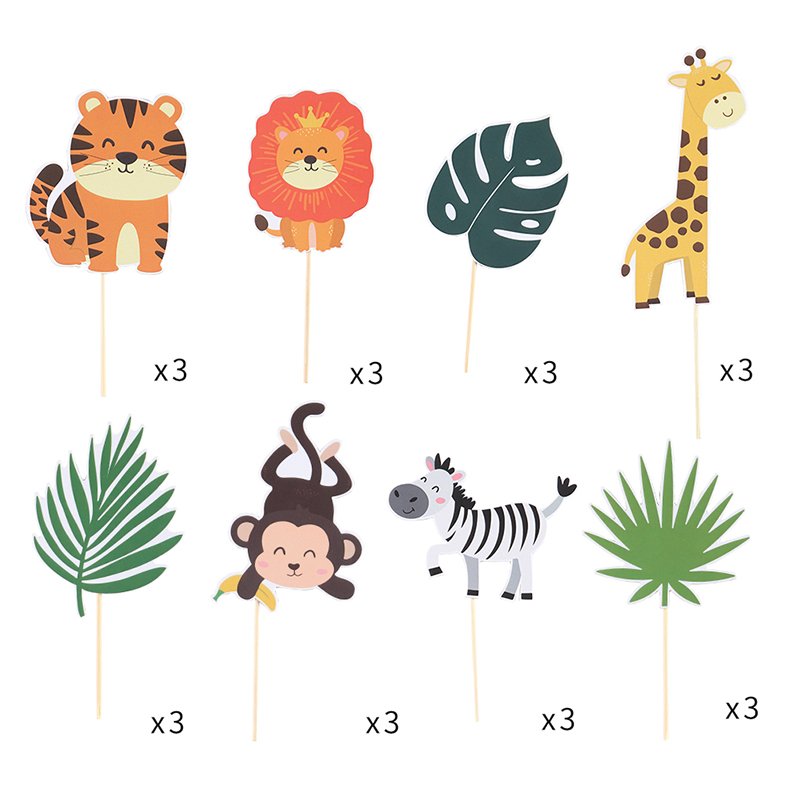 Hot Selling 12PCS Cartoon Farm Animals Theme Birthday Cake Cake Topper Decoration for Girls