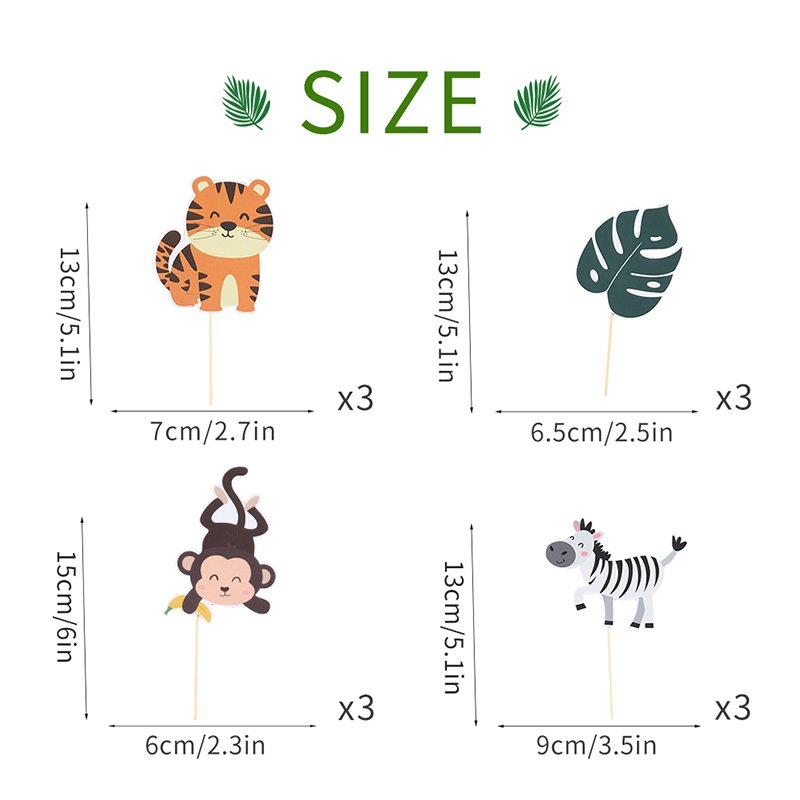 Hot Selling 12PCS Cartoon Farm Animals Theme Birthday Cake Cake Topper Decoration for Girls