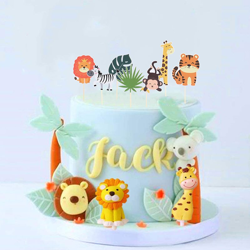 Hot Selling 12PCS Cartoon Farm Animals Theme Birthday Cake Cake Topper Decoration for Girls