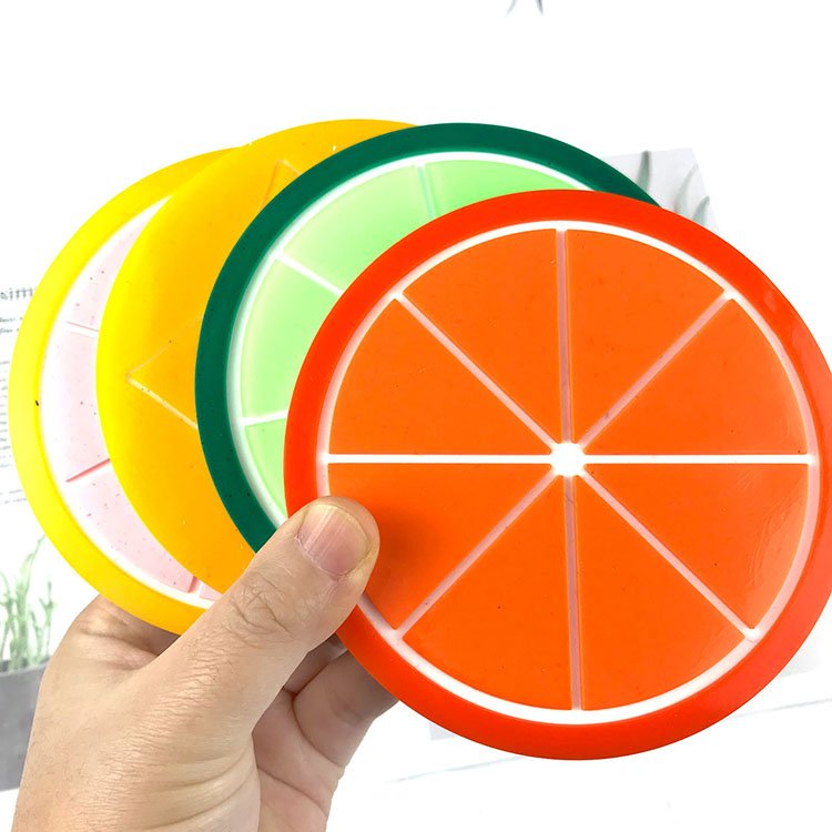 YS DIY 4Pcs/Set Fruit Coaster Colorful Resin Mold Silicone Tea Cup Drinks Holder Mat Placemat Coaster Insulation pads Handmade