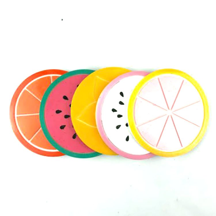 YS DIY 4Pcs/Set Fruit Coaster Colorful Resin Mold Silicone Tea Cup Drinks Holder Mat Placemat Coaster Insulation pads Handmade