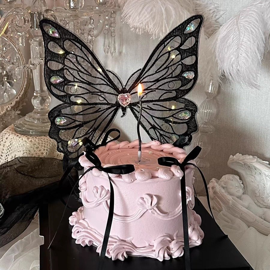Hot selling 10pcs/bag Baking Birthday Party Decorating Supplies white Butterfly Cake Decoration