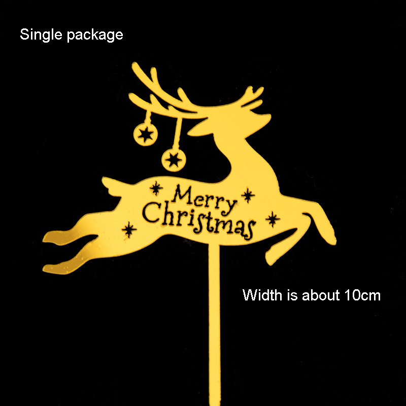 New Design hot selling Merry Christmas Acrylic Cake Topper For Christmas Cupcake decoration Supplies