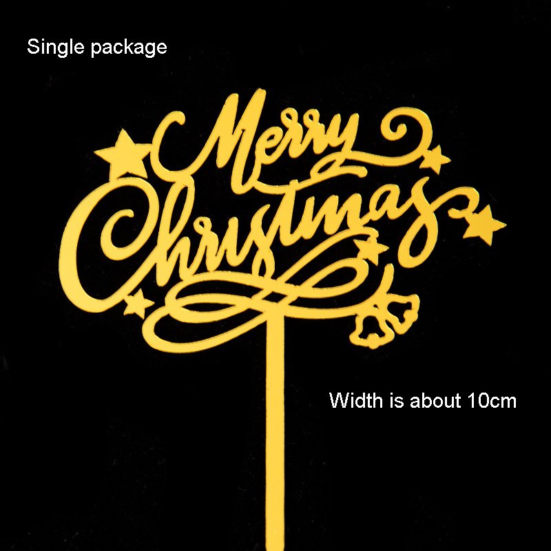 New Design hot selling Merry Christmas Acrylic Cake Topper For Christmas Cupcake decoration Supplies