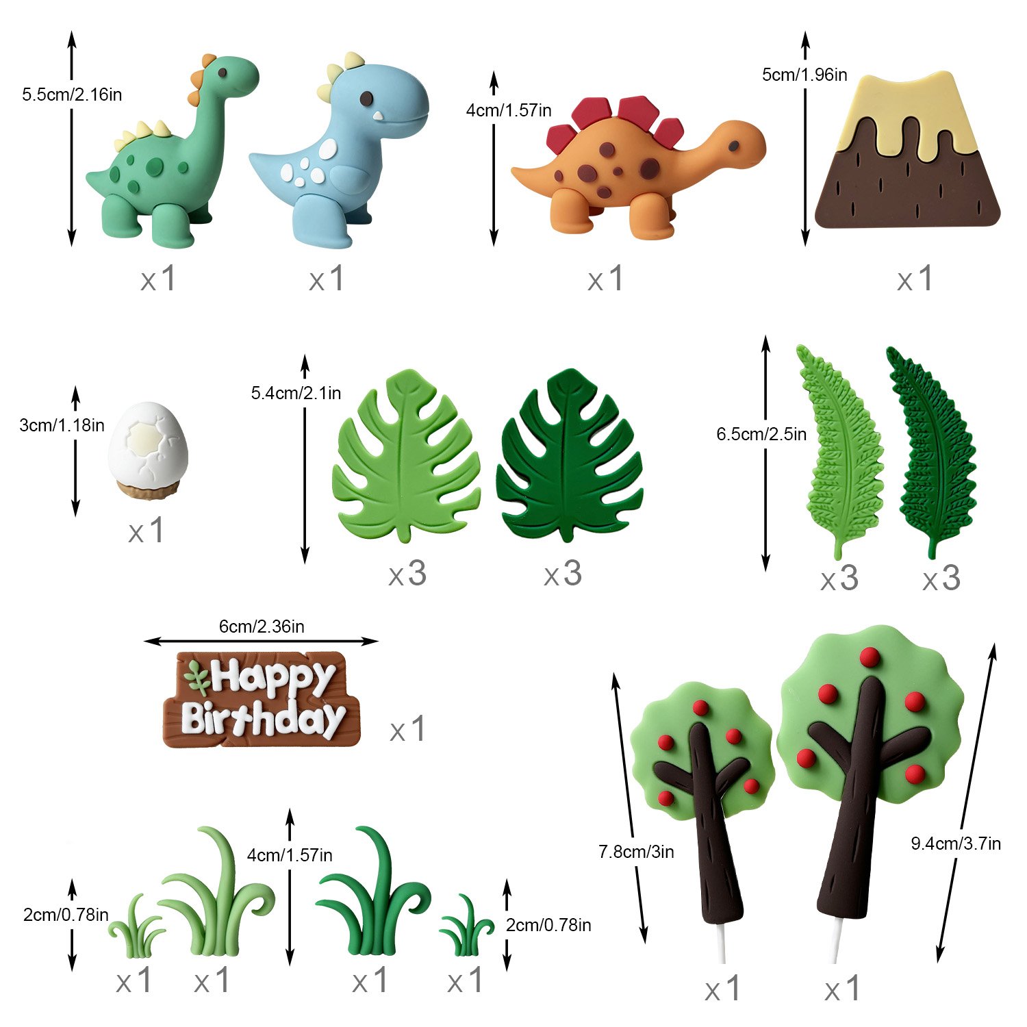Baby Dinosaur Cake Toppers for Boy or Girl Birthday Themed Party Supplies and Decorations for Baby Shower