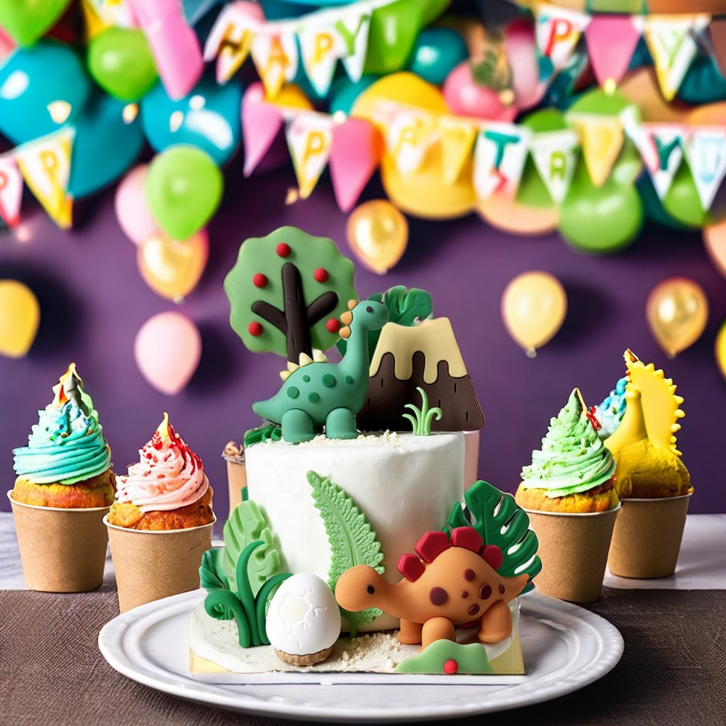 Baby Dinosaur Cake Toppers for Boy or Girl Birthday Themed Party Supplies and Decorations for Baby Shower