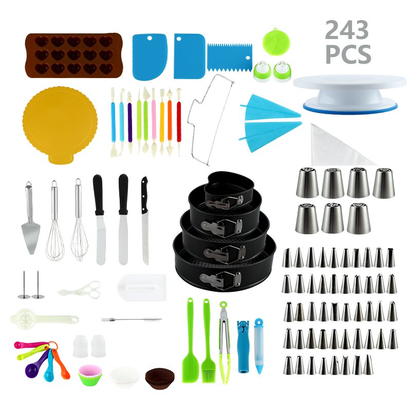 243pcs Cake Decorating Tools Kit Fondant Cake Decoration Tools Pastry Baking Utensils