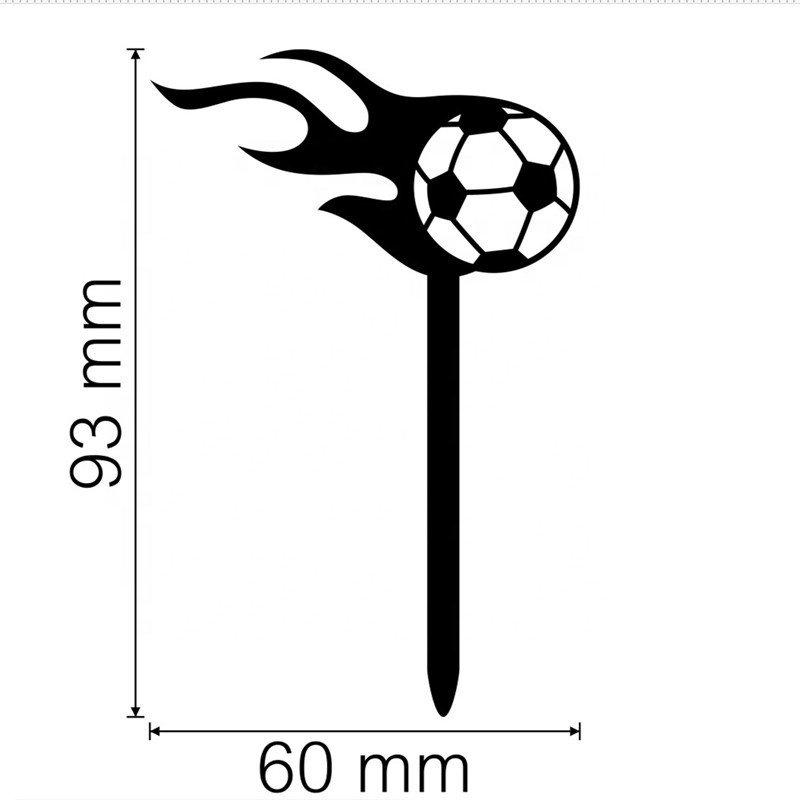 Wholesale Hot Party Decorations Birthday Supplies birthday CupCake Plugin Acrylic Football Theme Cake Topper For Boys Men